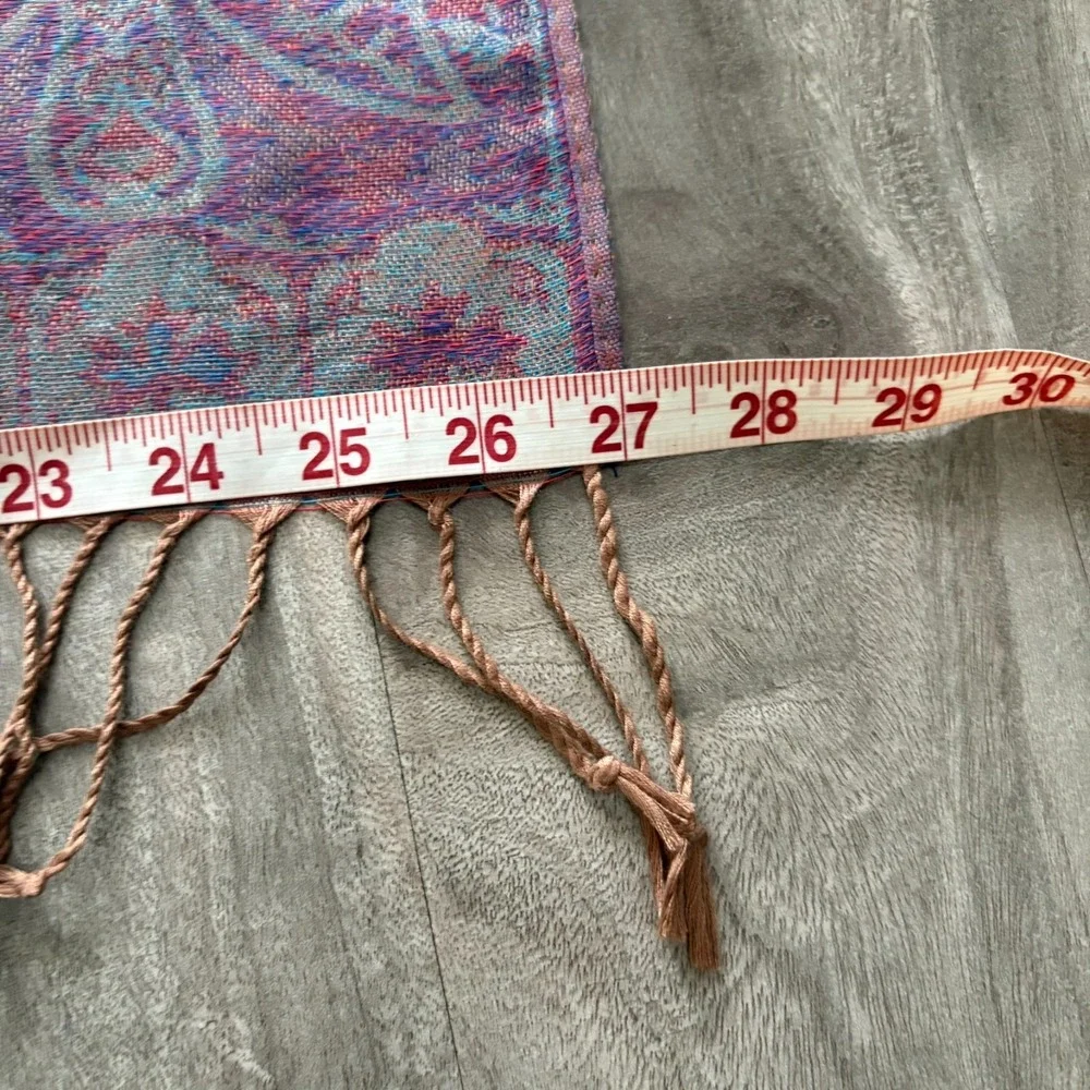 SAM WELL Pashmina Scarf‎ 100% Cashmere Made in NEPAL Purple Floral 27x70 inch